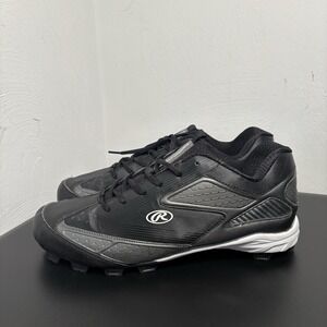 Rawlings Men's‎ Black Baseball Cleats New Without Box Shoes Lace Up Outdoor